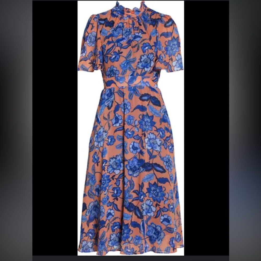 Julia Jordan Dress Womens 2 Mock Neck Fall Floral
